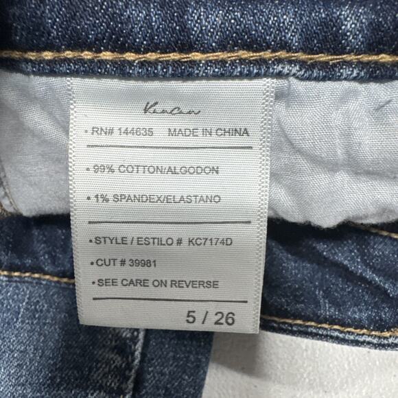 KanCan Women's Distressed Mid Rise Skinny Jeans Size 26 Denim Raw Hem Destroyed - Picture 6 of 15